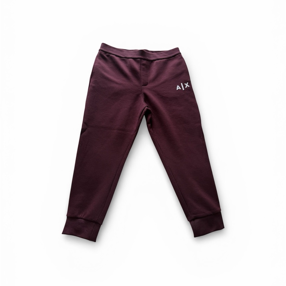 Authentic A/X Armani Exchange Joggers - Large Burgundy Cotton Blend